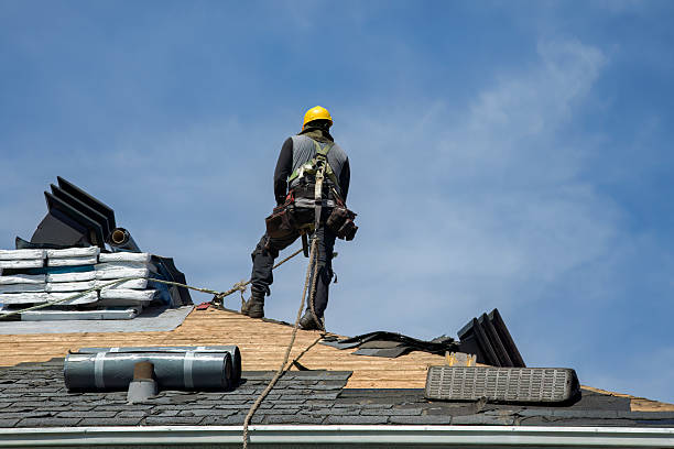 Professional Gutter Installation technician working in Weymouth, MA